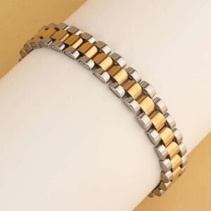 Two-Tone Gold and Silver Link Bracelet